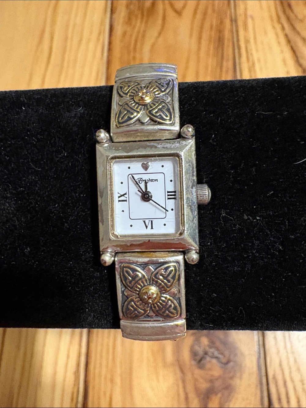 Brighton Monroe Silver and Gold Two-Tone Celtic Motif Bracelet Watch